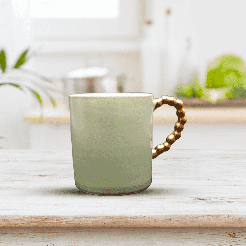 Lime and Gold Coffee Mugs